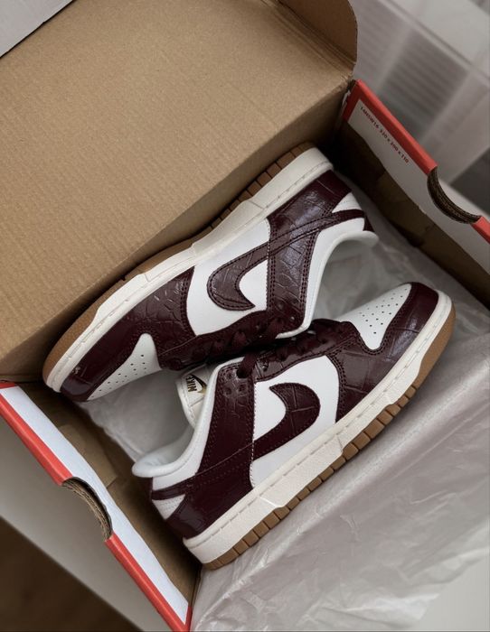 Nike Dunk Low Originals Burgundy Croc (NEW IN BOX)