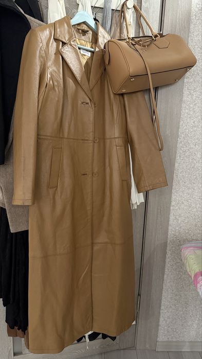 Шкіряне пальто, плащ з натуральної шкіри, вінтаж (bazhane)