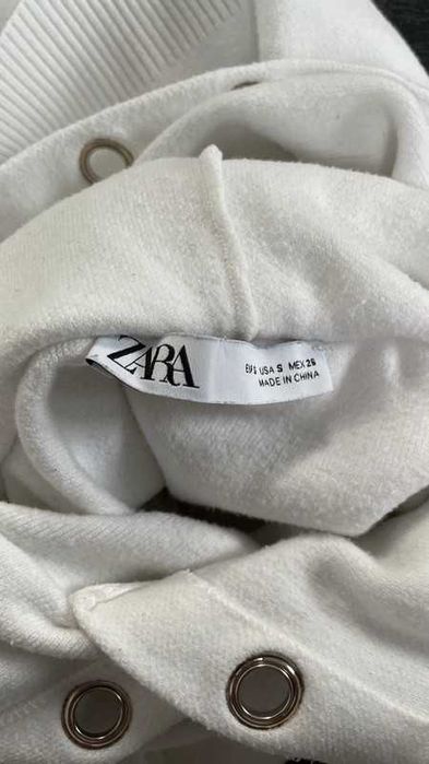 Bluza crop top biała ZARA S