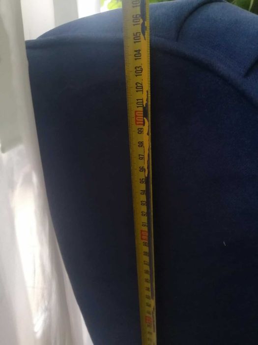 fotel typu uszak - granatowy welur