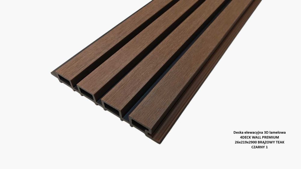 Deska elewacyjna 3D lamelowa 4DECK WALL PREMIUM - 5 KOLORÓW
