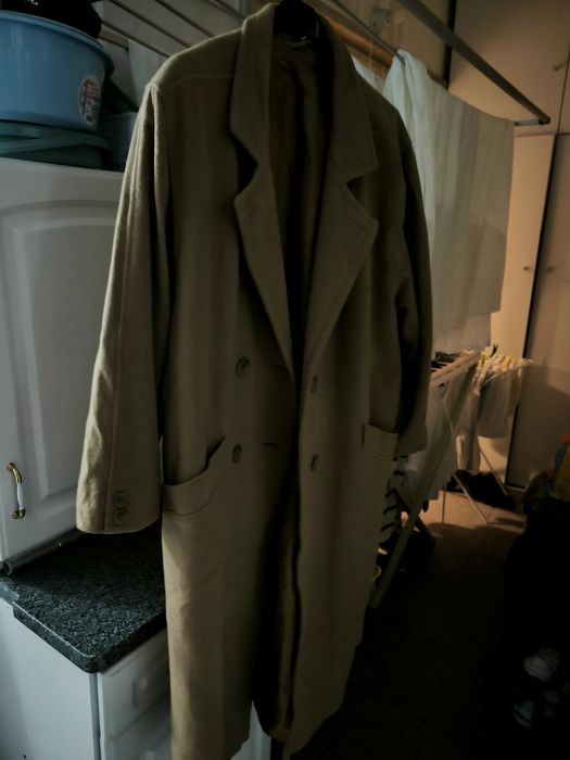 Casaco comprido creme oversize