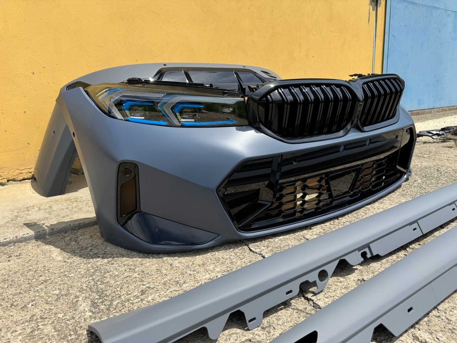 Комплект рестайлинга в новую модель 2022+ м пакет на BMW 3 G20 18-22 года Бампер Фара оптика Ноздри Тюнинг бмв г20