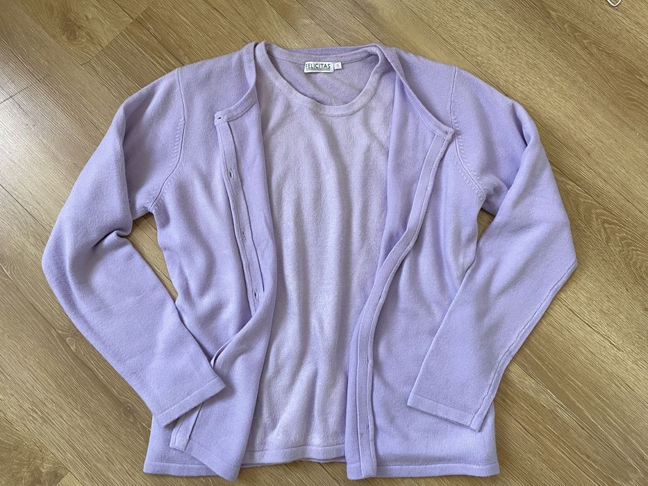 Komplet rozpinany sweterek + koszulka z krótkim rękawkiem S/M/L