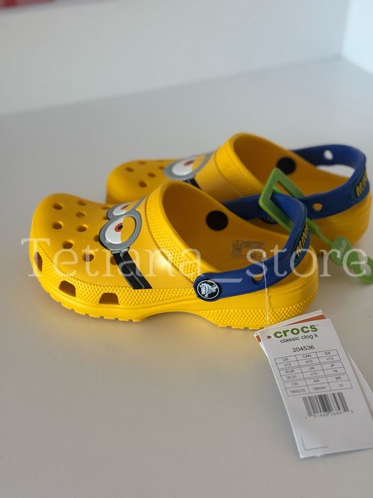 Crocs Classic I AM Minions крокси для хлопчика жовті міньйони нікчемний я C8 C9 C10 C11 C12 C13 J1 J2 J3