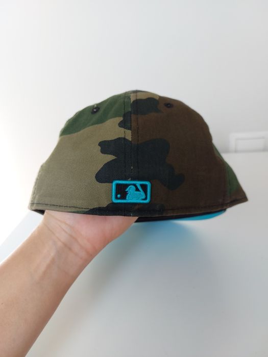 UNIKAT Full cap LA new era 7 55.8 cm moro turkus czapka z daszkiem