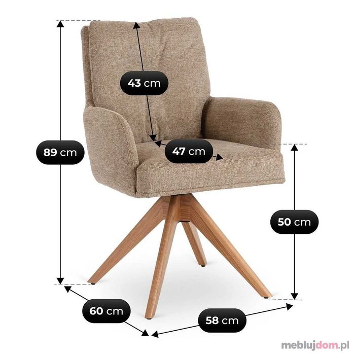 Krzesło tapicerowane obrotowe