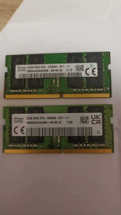 Оперативна пам’ять SK hynix 64GB (2×32GB) DDR4 3200MHz SO-DIMM для ноутбука