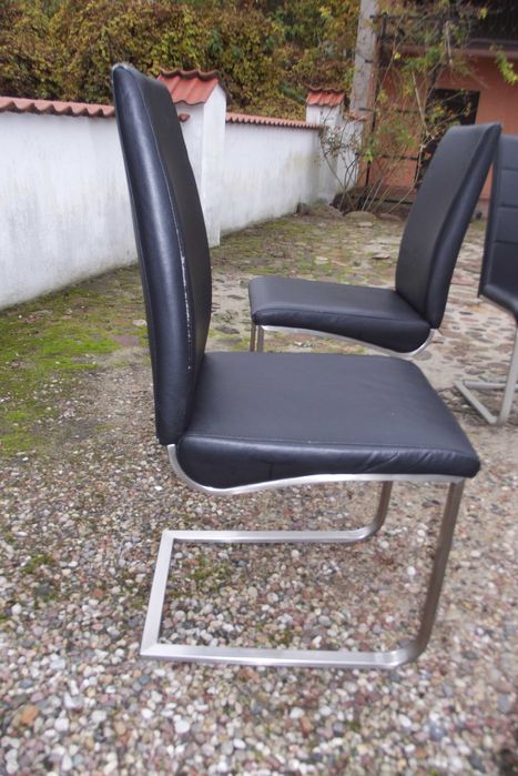 krzesło krzesla komplet  czarne tapicerowane