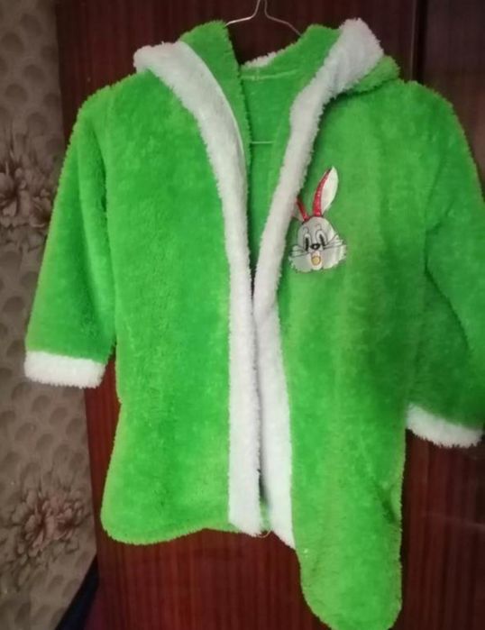 Теплий халат 5-7 років зелений