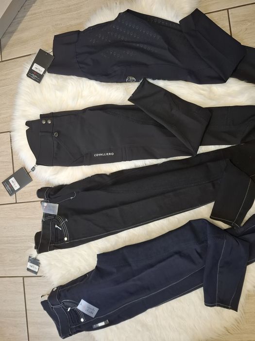 Bryczesy i legginsy jeździeckie Covalliero letnie czarne granatowe roz