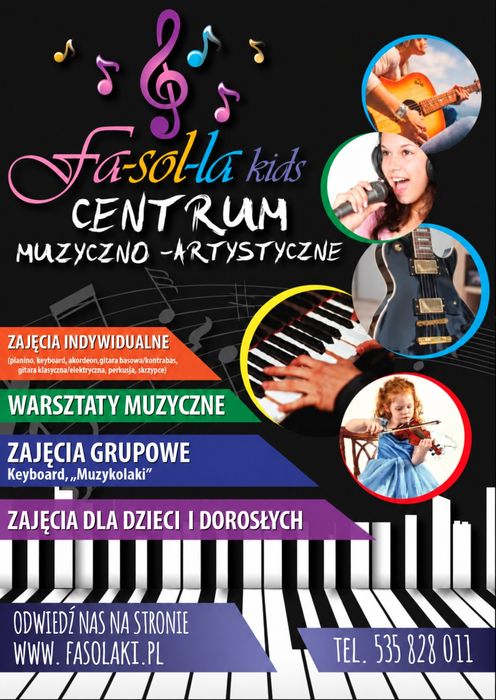 Nauka gry na instrumentach muzycznych: akordeon, pianino, skrzypce...