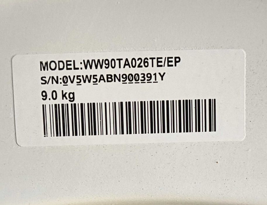 Máquina de Lavar Roupa Samsung 9 kg 1400 rpm A+++ eco bubble