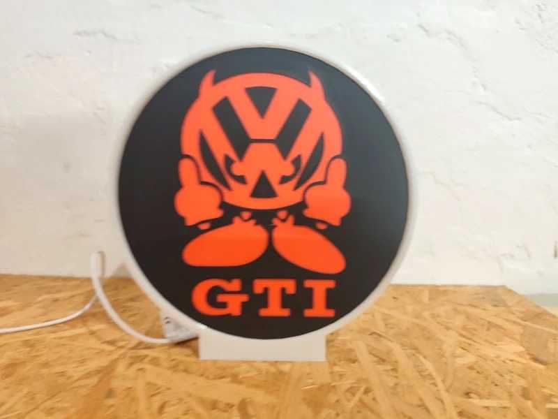 Lightbox luminaria decorativa VW Volkswagen GTI cx branca