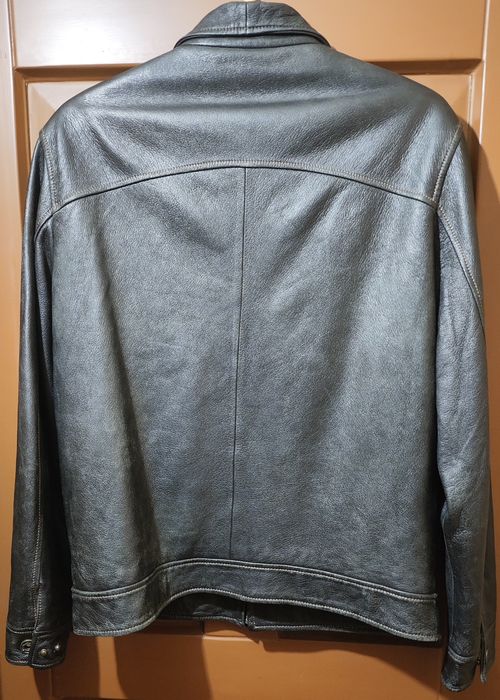 Мужская  кожаная куртка, черная  XL- 50/52