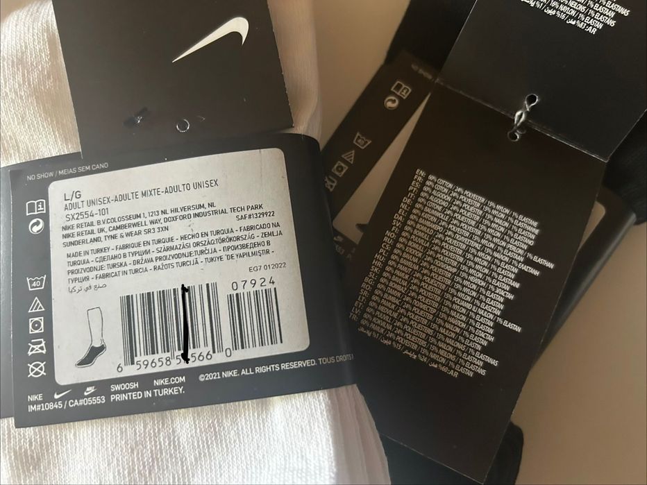 Skarpetki NiKE r. 42 - 46 3x 3pack - 9 sztuk