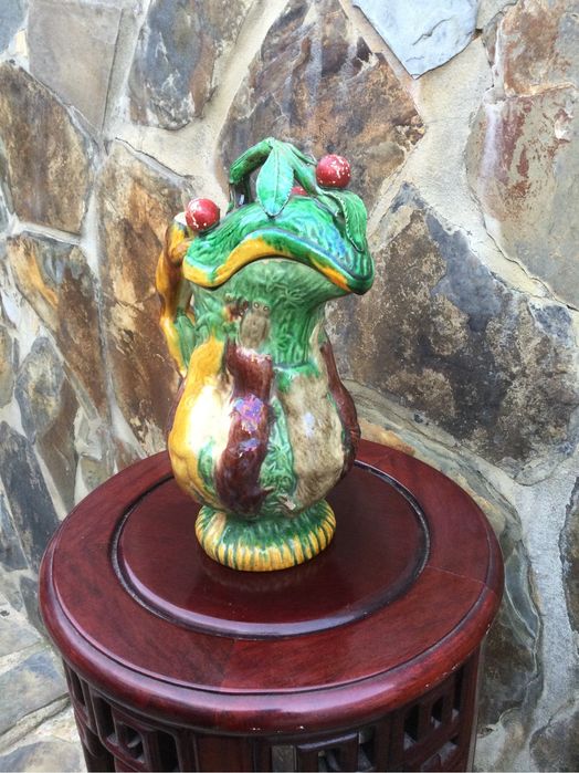 Jarro Caldas da Rainha Séc XIX 28 cm Marcado Herculano Elias “Mestre”