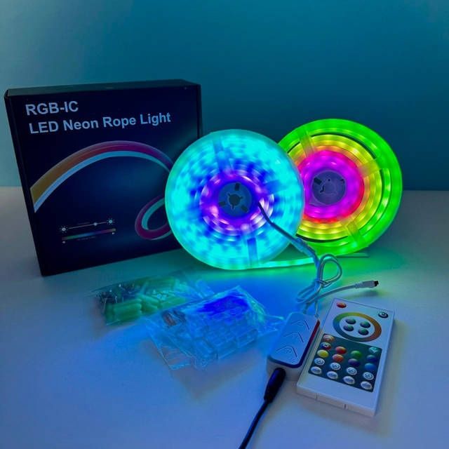 Світлодіодна неонова LED стрічка 5 м з пультом RGB Bluetooth