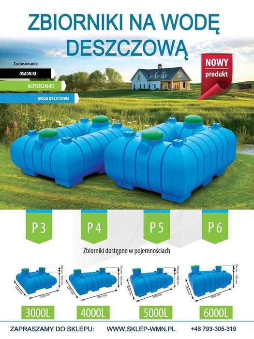 ZBIORNIK NA WODĘ DESZCZOWĄ 5000L Zestaw pompa Auto Mikroretencja 2026
