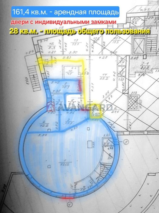 Аренда коммерция 160м2 Центр А.Фабра 4 Парк глобы.