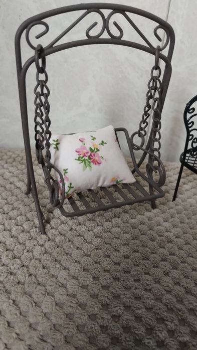 Zestaw miniatura ogrodowa mebelki dla Myszek Maileg lub innych lalek