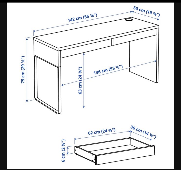 Biale biurke Micke ikea