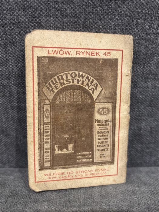 Lwów 1930 Kalendarzyk - Projekt Rudolf Mękicki - Unikat
