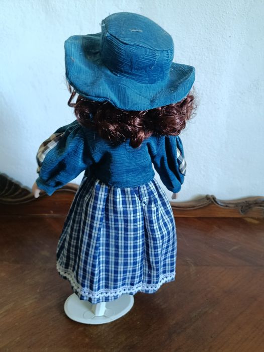 Boneca Antiga de Porcelana — 45 cm — Vestido Original — Colecionador