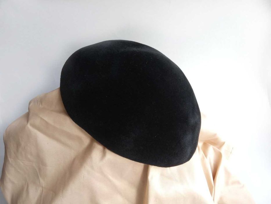 Шляпка Таблетка маленькая, фетр шерсть, винтаж 50-е