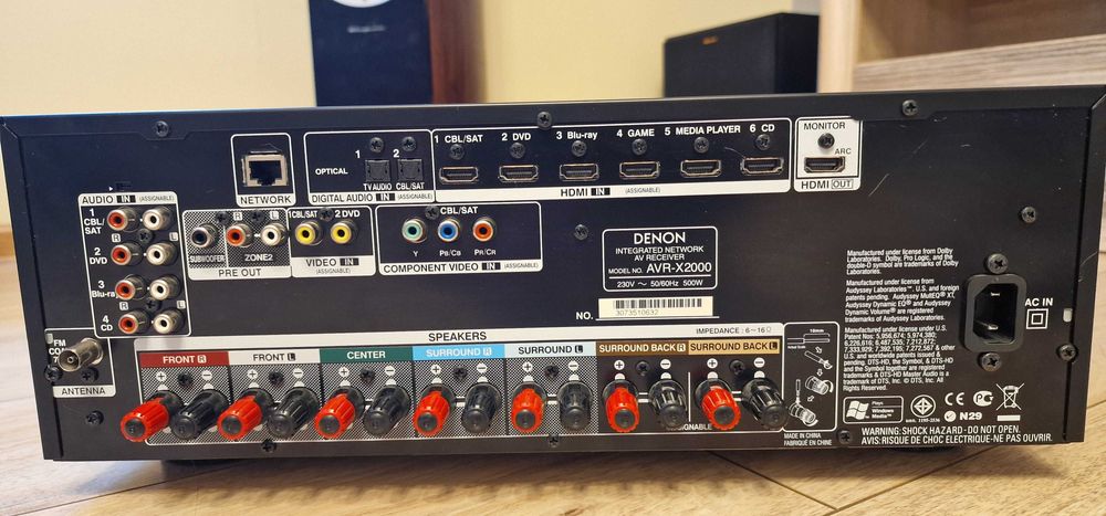 Amplituner Denon AVR-X2000 7.1-kanałowy Dolby DTS-HD