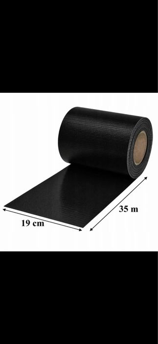 8 x Taśma ogrodzeniowa 19cm x 35m kolory kolor czarny klipsy