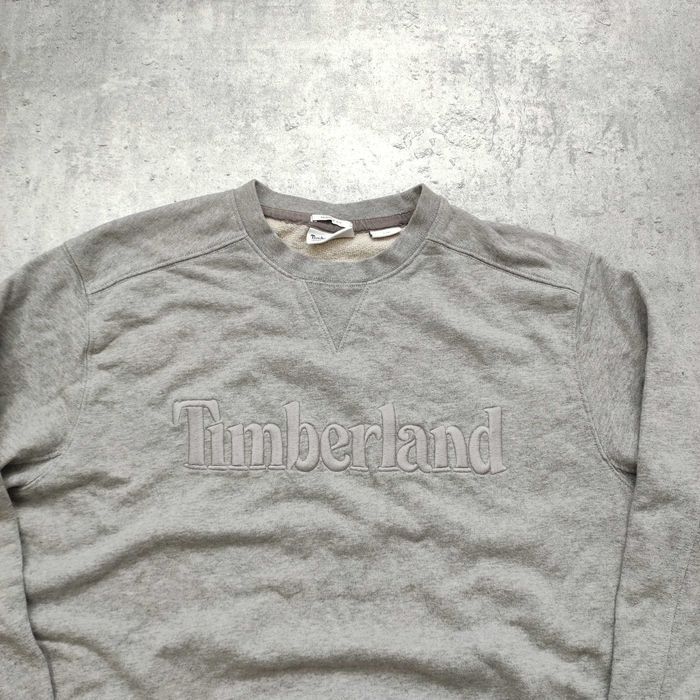 MĘSKA Bluza PREMIUM Duże Logo Haft Szara Bawełna Timberland Casual