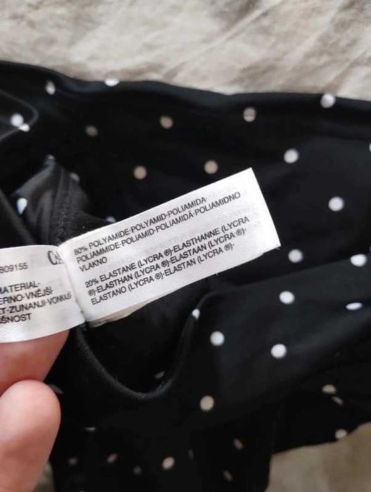 Dół od stroju kąpielowego ciążowy bikini r. 38 c&a w kropki czarny