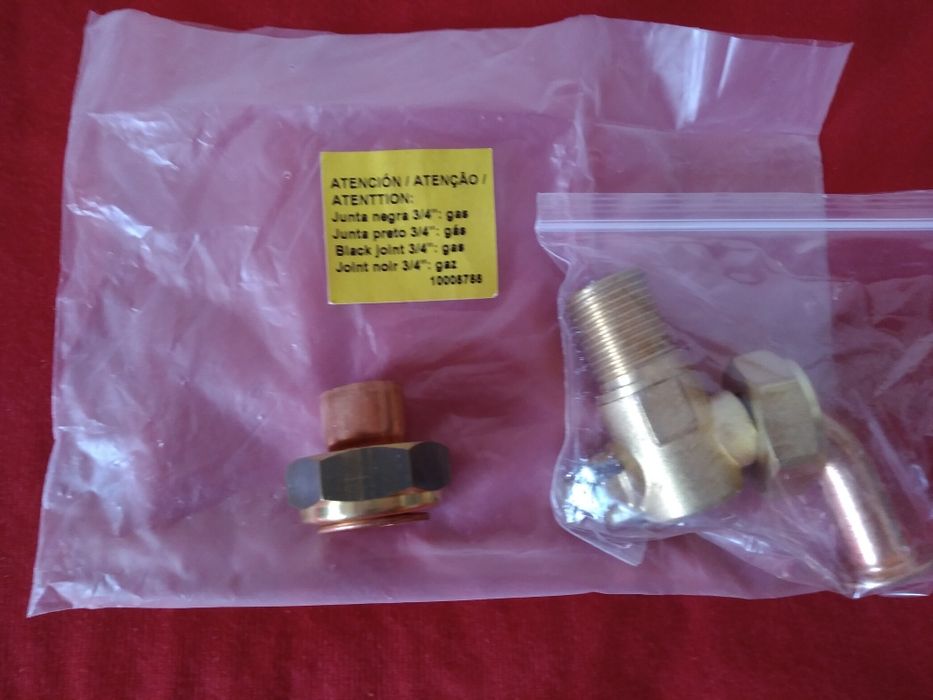 JUNTAS / curva/ bico para esquentador gás