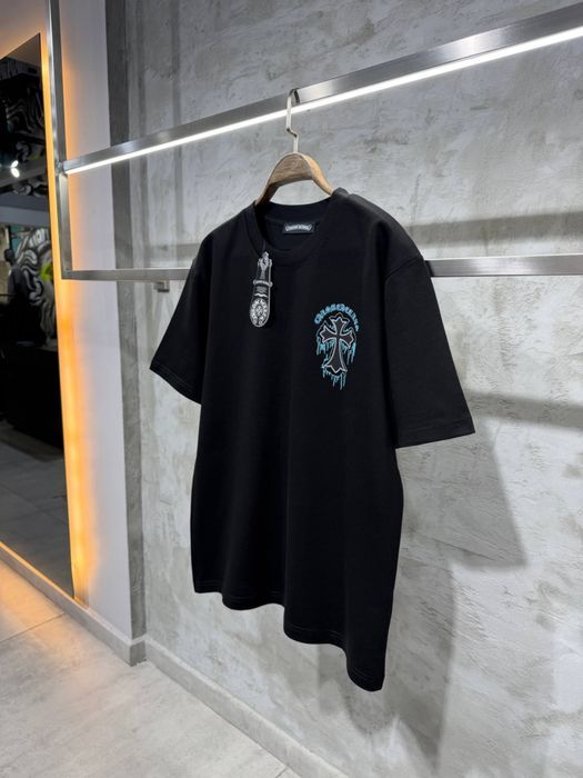 Футболка Chrome Hearts чорна чоловіча футболка хром хартс чорна