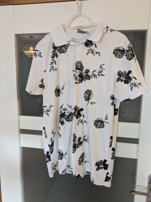 Męska koszulka polo w kwiaty marki ASOS. Rozmiar 2XL.