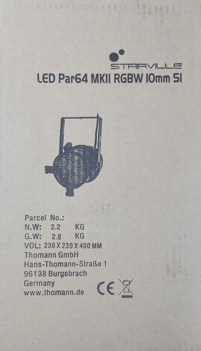 x5 Projectores Stairville LED Par64 MKII RGBW 10mm SI, Novos