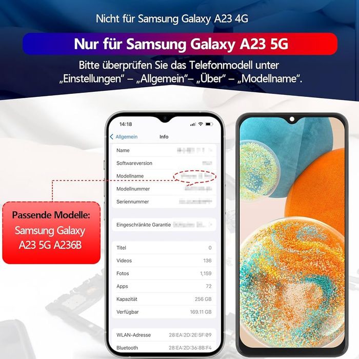 Wyświetlacz LCD RongZy do Samsung Galaxy A23 5G SM-A236U / A236B