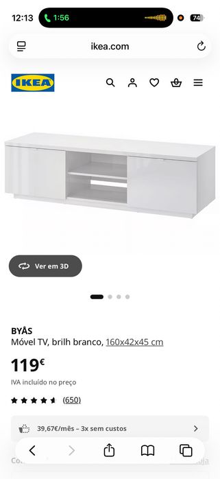 Móvel branco TV ikea