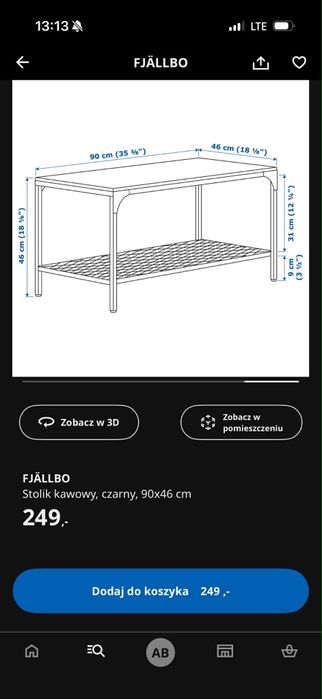 Stolik kawowy industrialny