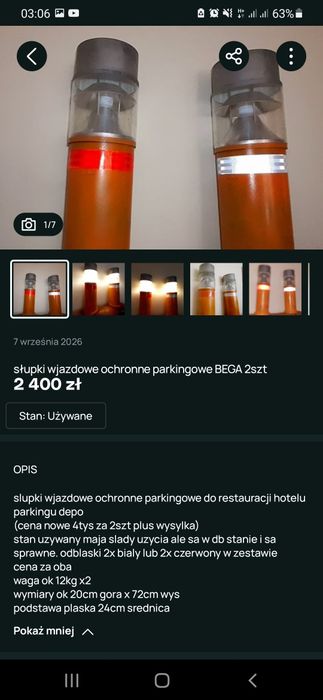slupki prl parkingowe wjazdowe
