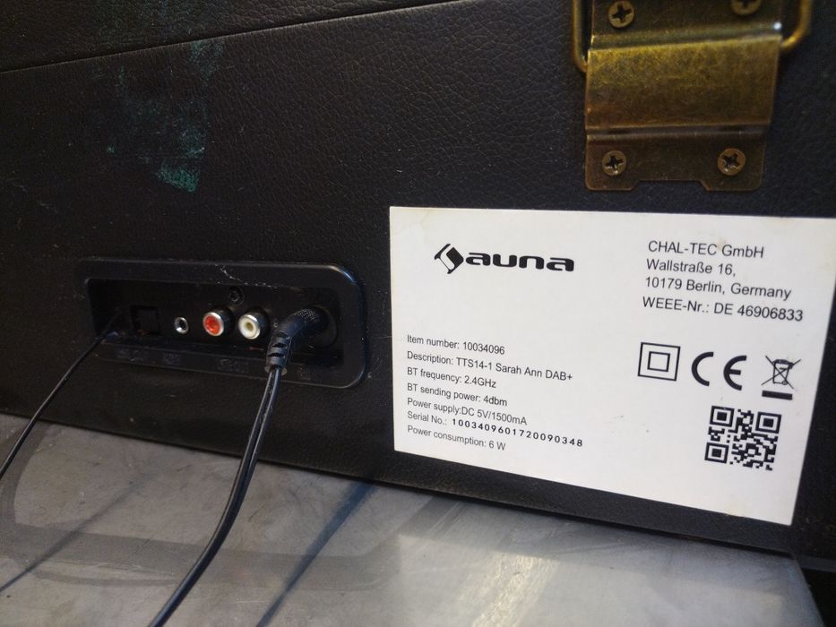 Gramofon Auna radio, aux, usb, Bluetooth