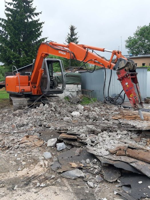 Rozbiórki, wyburzenia, koparka, minikoparką, mikrokoparka