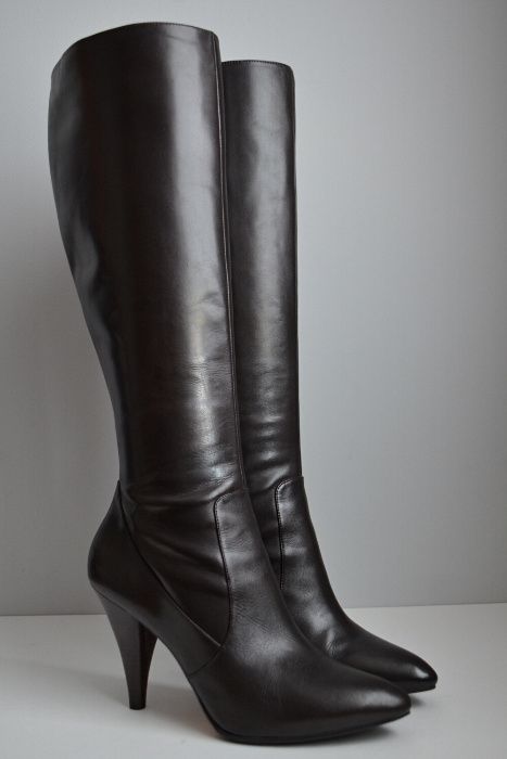 CALUTKIE ZE SKÓRY kozaki szpilki Via Spiga Shanti dopasowane 41