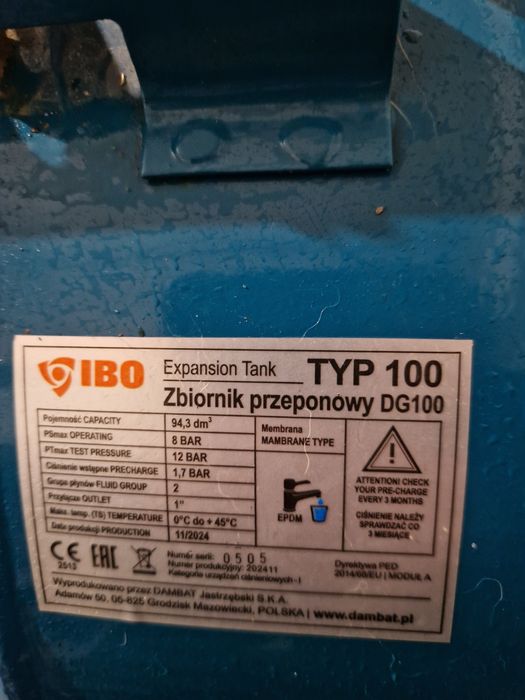 Zbiornik przeponowy IBO