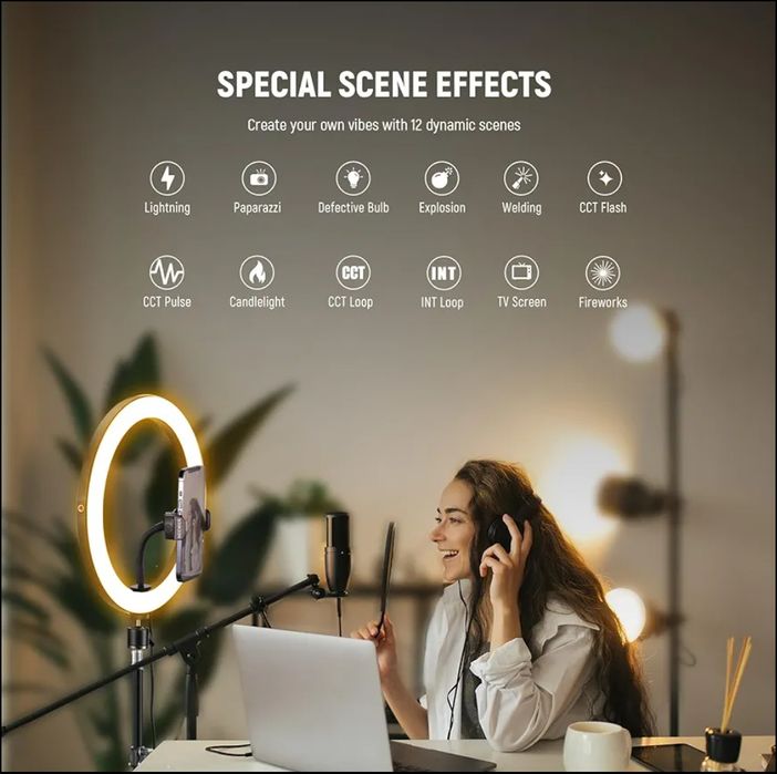 NEEWER 12-дюймовий світлодіодний кільцевий світильник RH12B