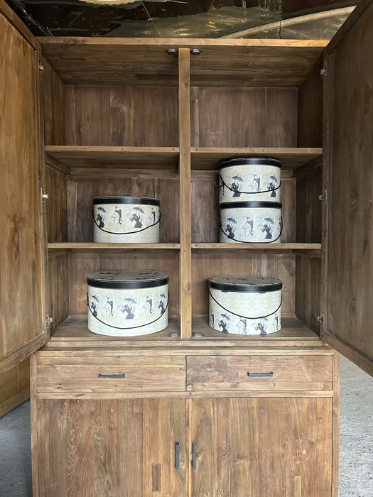 Szafa TEAK lite drewno loft rustykalna regał bufet biblioteka