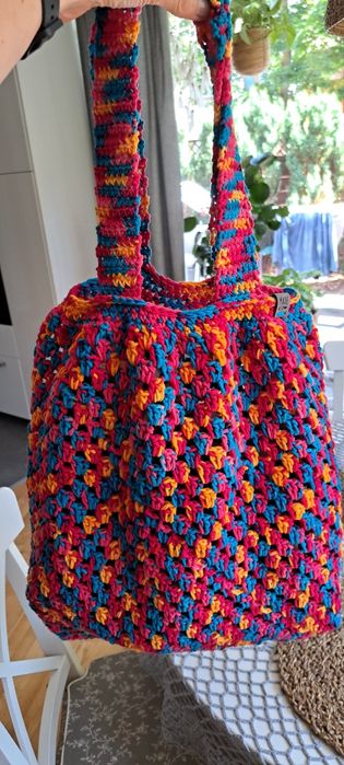 Letnia szydełkowa torba XL, multikolor. Handmade.