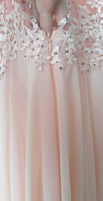 Suknia pudrowy róż rozmiar 36