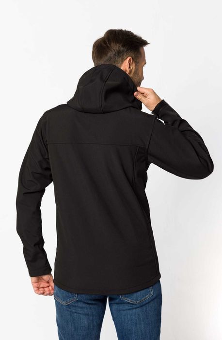 Męska kurtka softshell wind rorse czarna wodo/wiatroszczelna